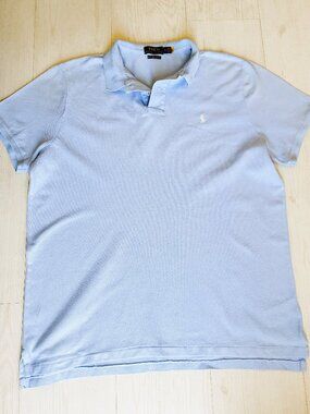 Polo Ralph Lauren Men's CustomPolo Ralph LaurenS Shirt Light Blue Cotton Size XL